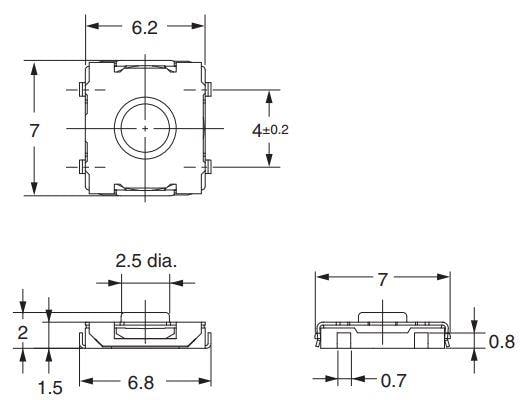 Tabelle - Omron Electronics B3SE Hauchdünne Taster